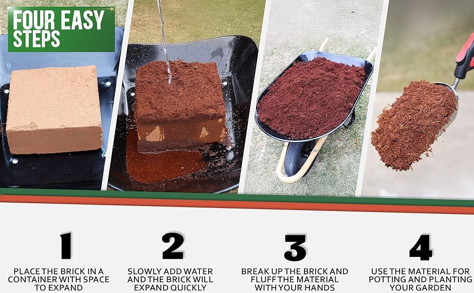 Kempf coco coir pith block expanding to 18 gallons of growing medium