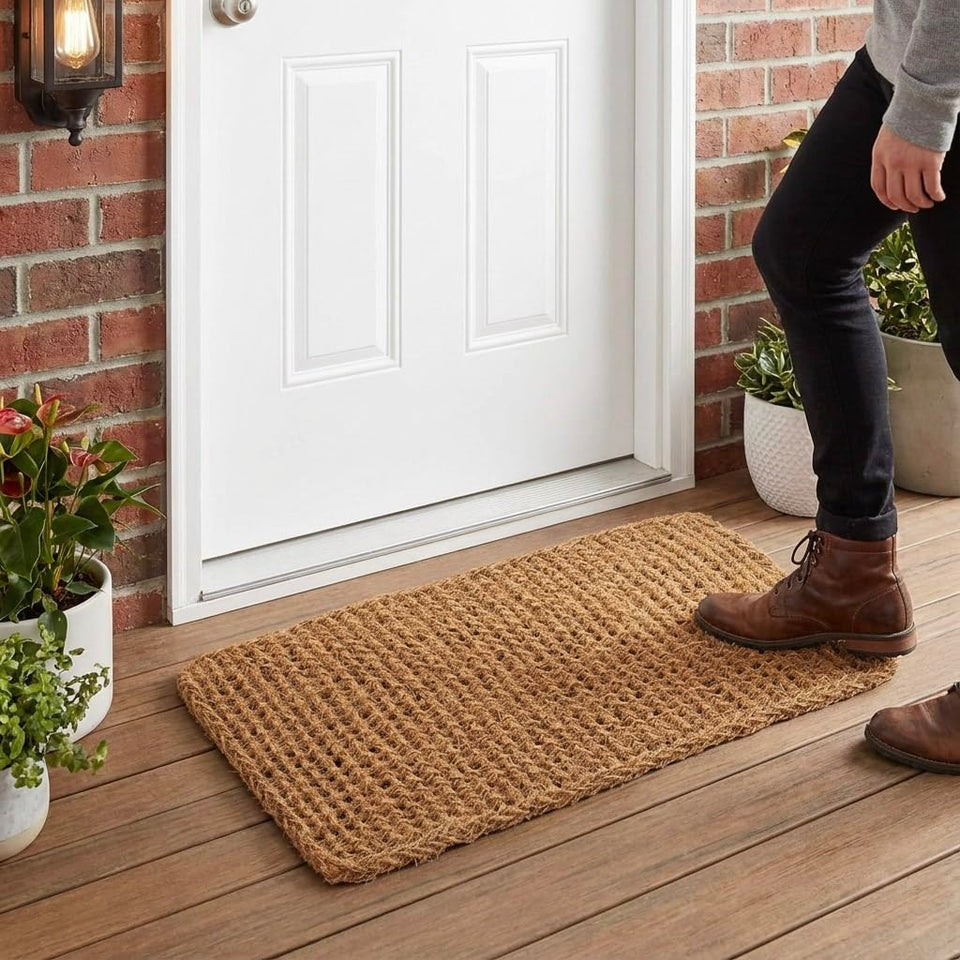 Kempf Dragon-Weave doormat at the front door with high-scrape ridges