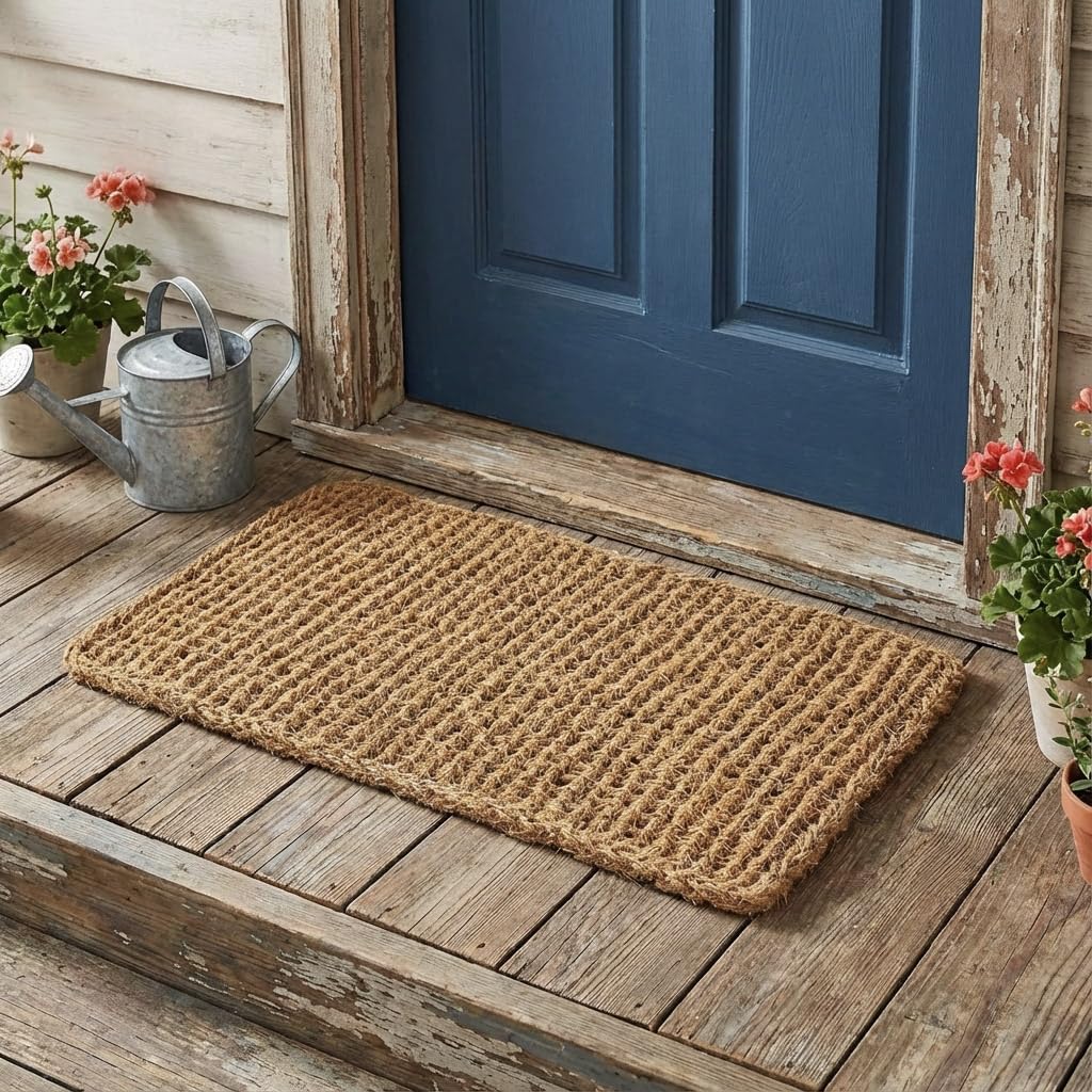 Kempf Dragon Weave doormat placed at outdoor entryway