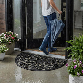 Kempf Rubber Scroll Doormat open lattice traps dirt before it tracks inside