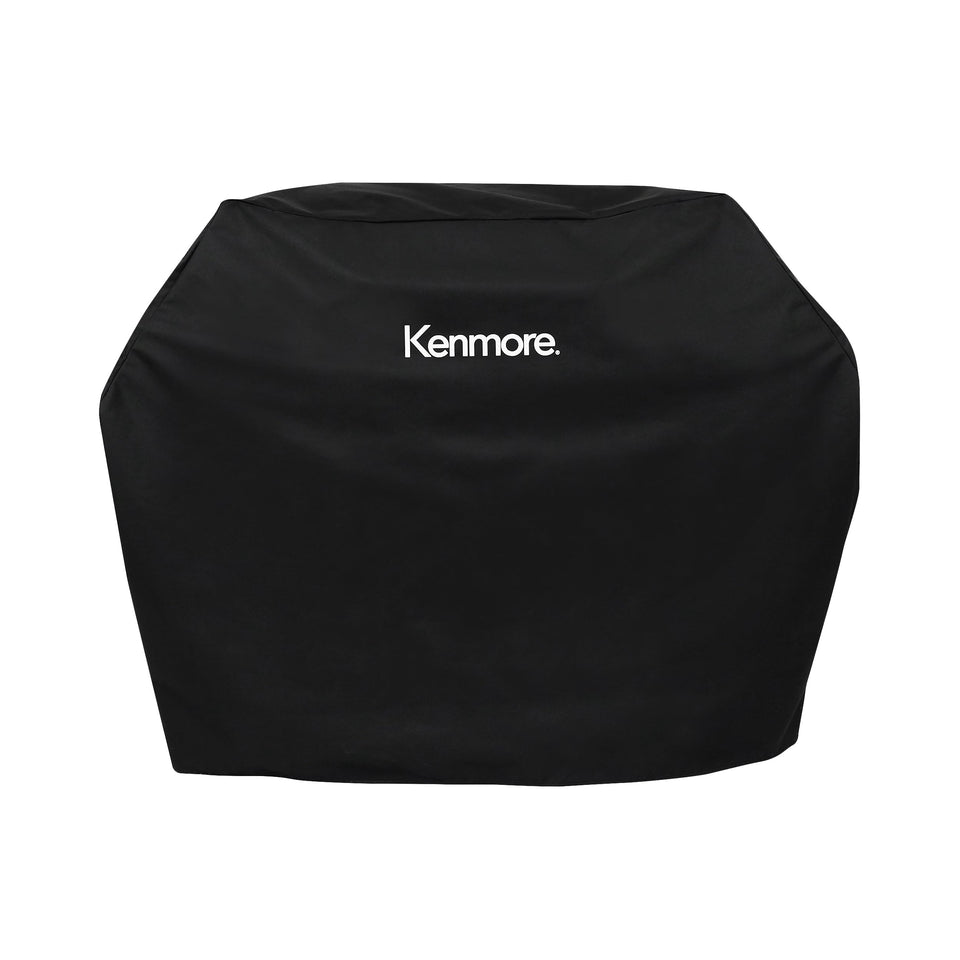 Kenmore 56-inch grill cover in heavy-duty fabric protects your BBQ from rain