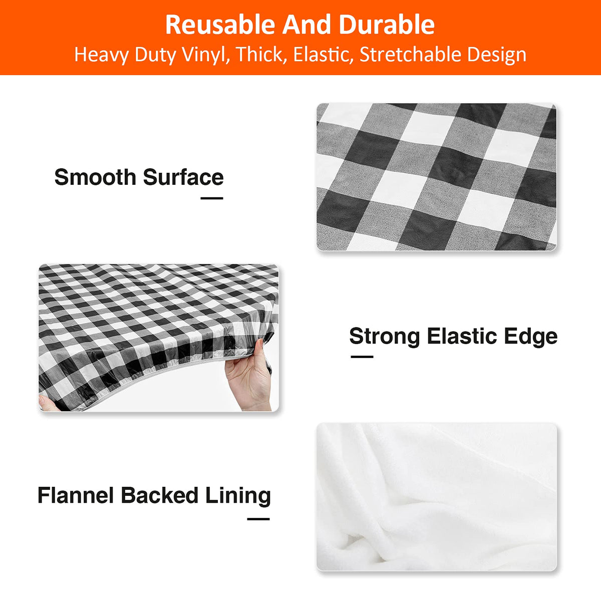 KENOBEE elastic-edge tablecloth stays put during meals and crafts.