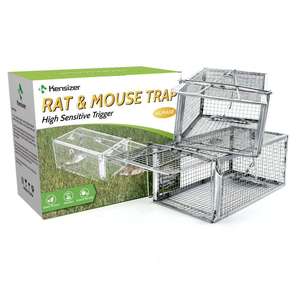 Kensizer 2-Pack humane rodent trap, front view for safe catch-and-release