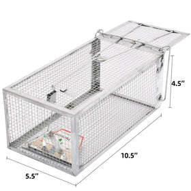 Kensizer 2-Pack humane trap, side view showing compact indoor outdoor use