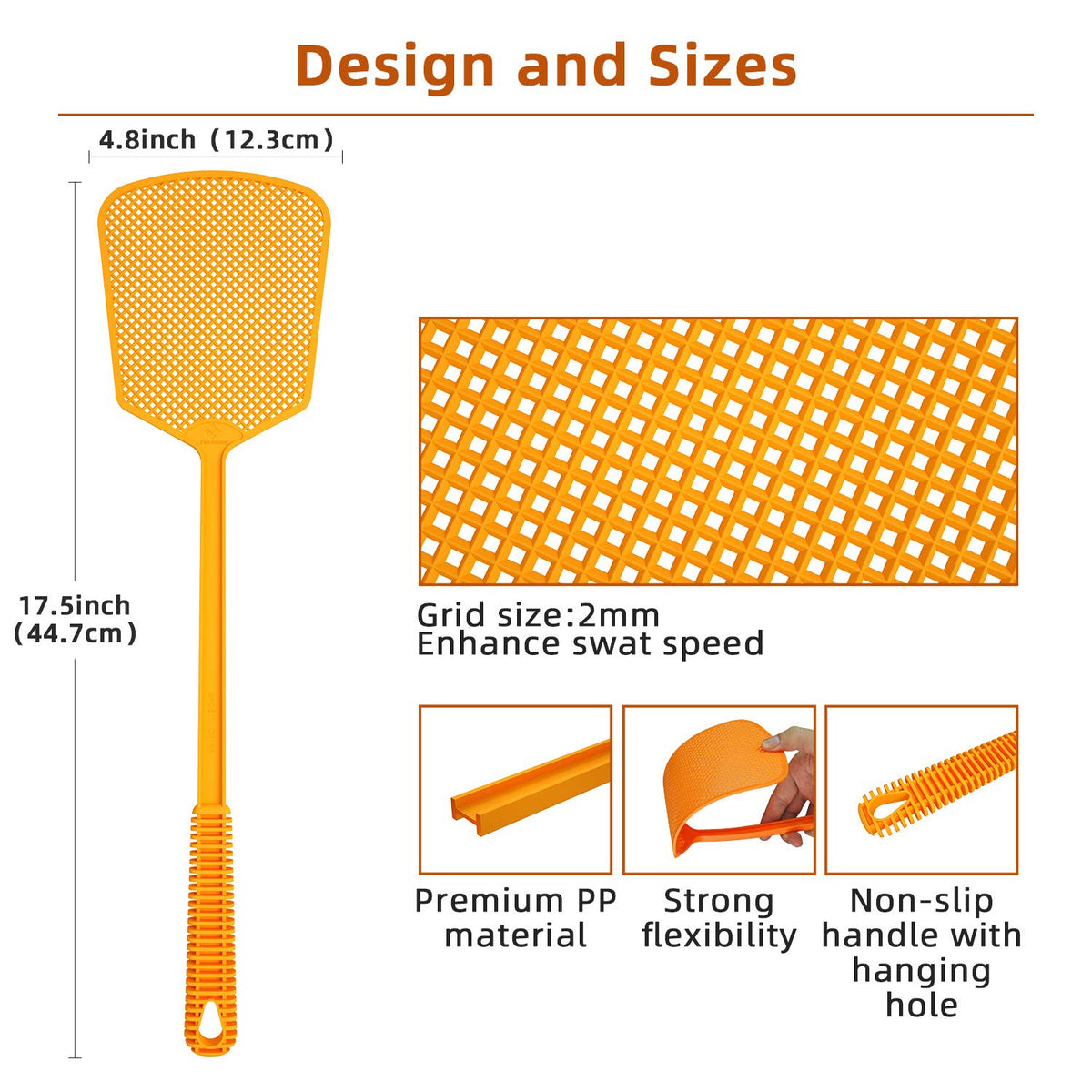 Kensizer heavy-duty fly swatters designed for fast, accurate hits.
