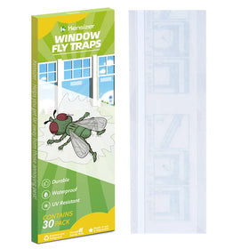 Kensizer Window Fly Trap on glass showing clear adhesive for discreet pest control