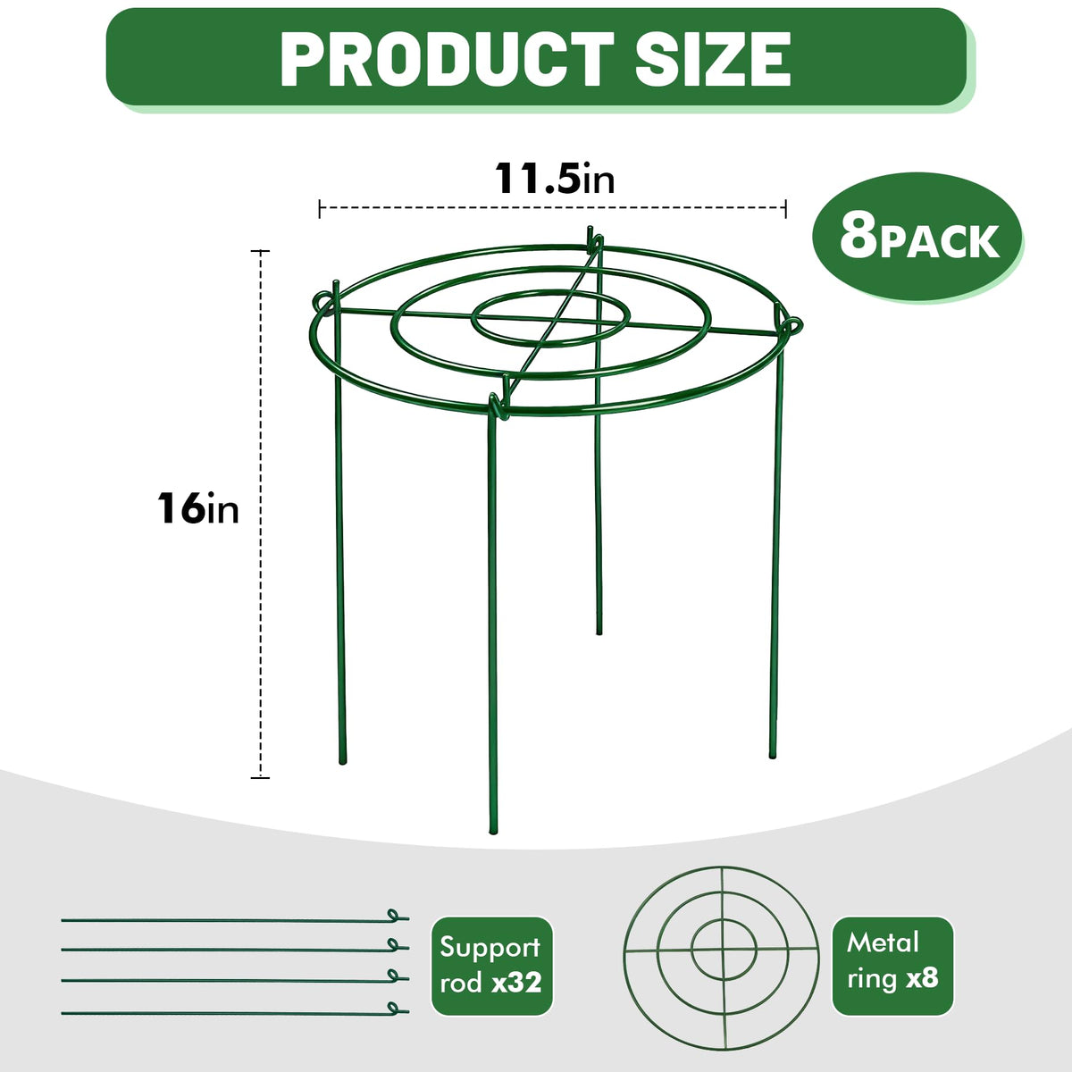 KEOHOLI peony cages four 16-inch legs provide sturdy soil anchoring
