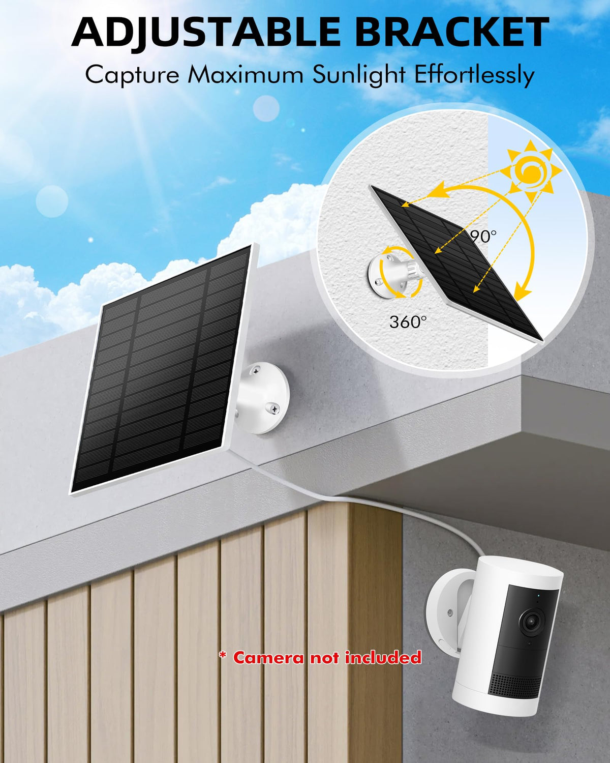 KEPEAK 360-degree adjustable bracket for flexible mounting angles.