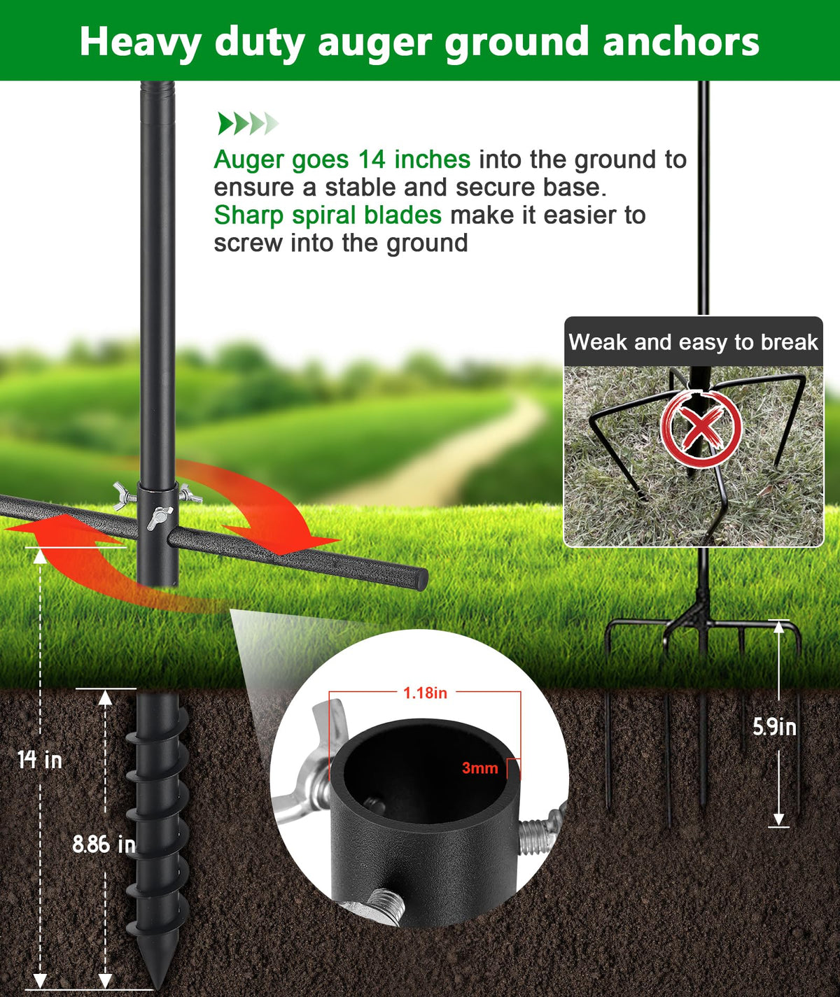 Keplrend adjustable pole segments enable flexible height tuned for your yard
