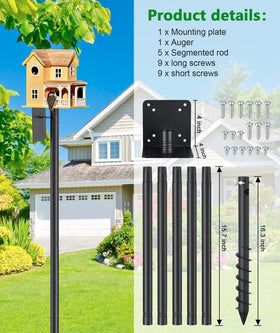 Keplrend outdoor birding pole supports 20+ pounds for larger feeders