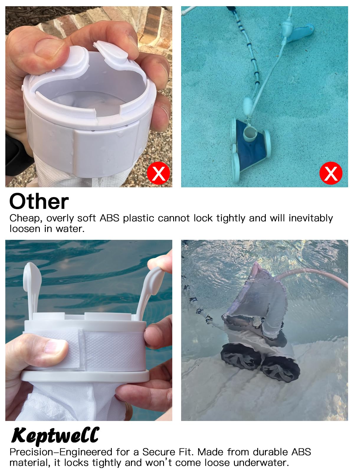 Easy, tool-free installation with quick-attach design for bag swaps.