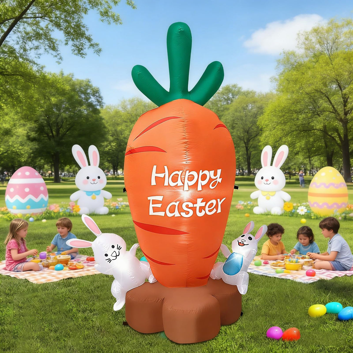 Kerithsoco Easter inflatable with extended cord for flexible placement