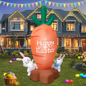 Kerithsoco Easter inflatable yard decoration secured with stakes for stable setup