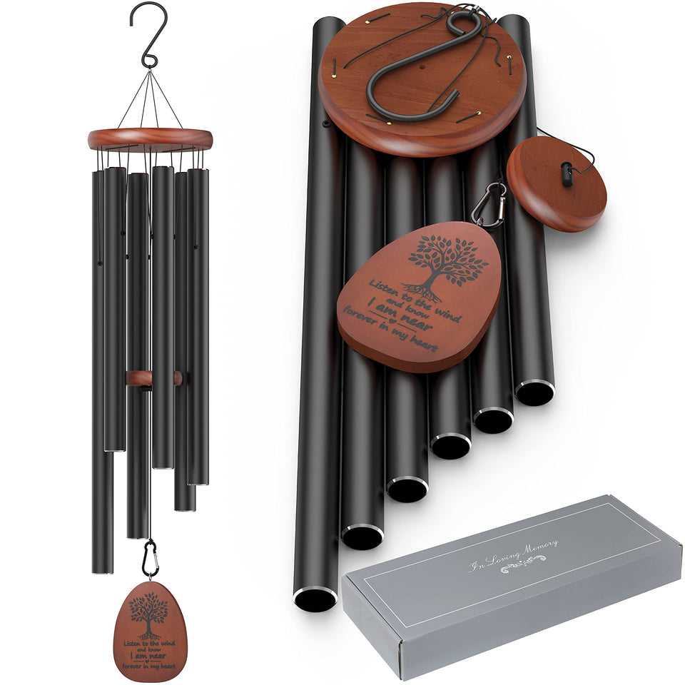 Kerligher Sympathy Wind Chimes 41-inch, elegant outdoor memorial, adds gentle, comforting ambience.