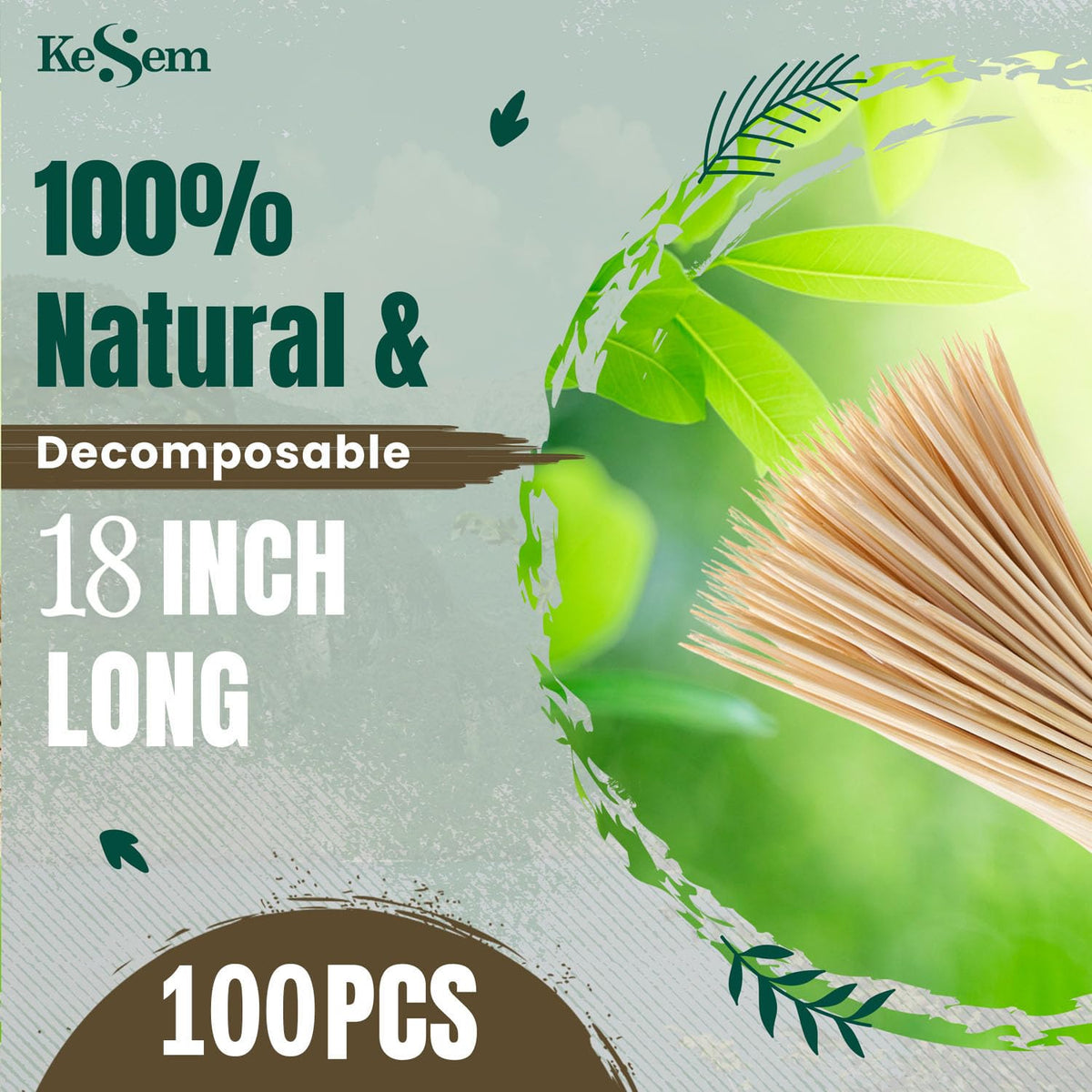 KESEM bamboo wood stake ideal for garden markers and displays