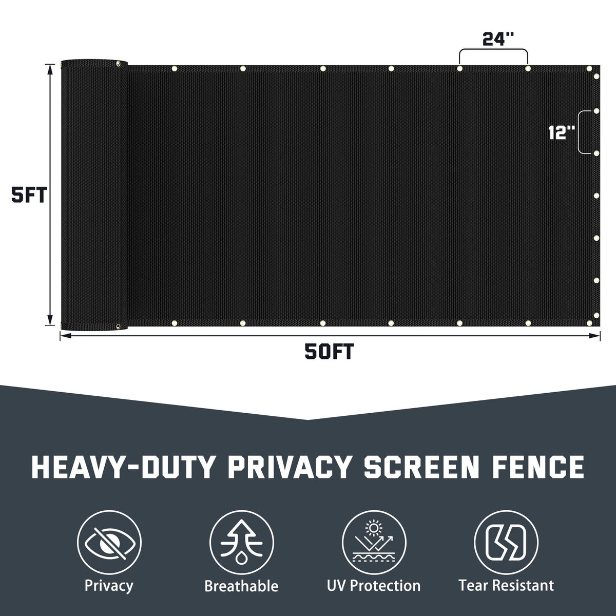 Kesfitt 170GSM HDPE privacy screen showing breathable fabric and airflow