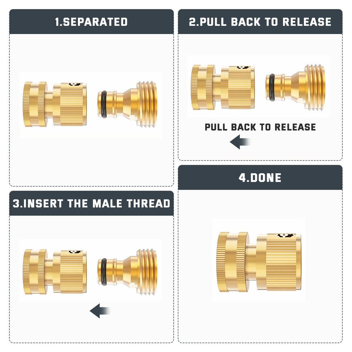 Kesfitt 3/4-inch GHT compatibility connects to most spigots and accessories.