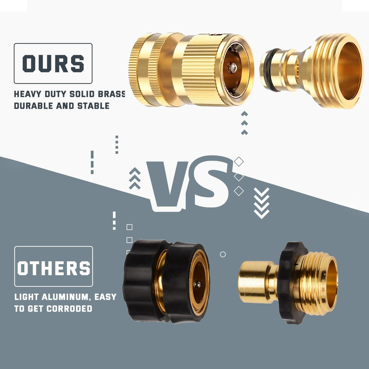 Kesfitt brass male connector ready for quick, secure connections under high pressure.