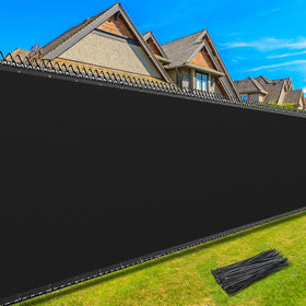 Kesfitt privacy screen with brass grommets on a chain-link fence for durable coverage