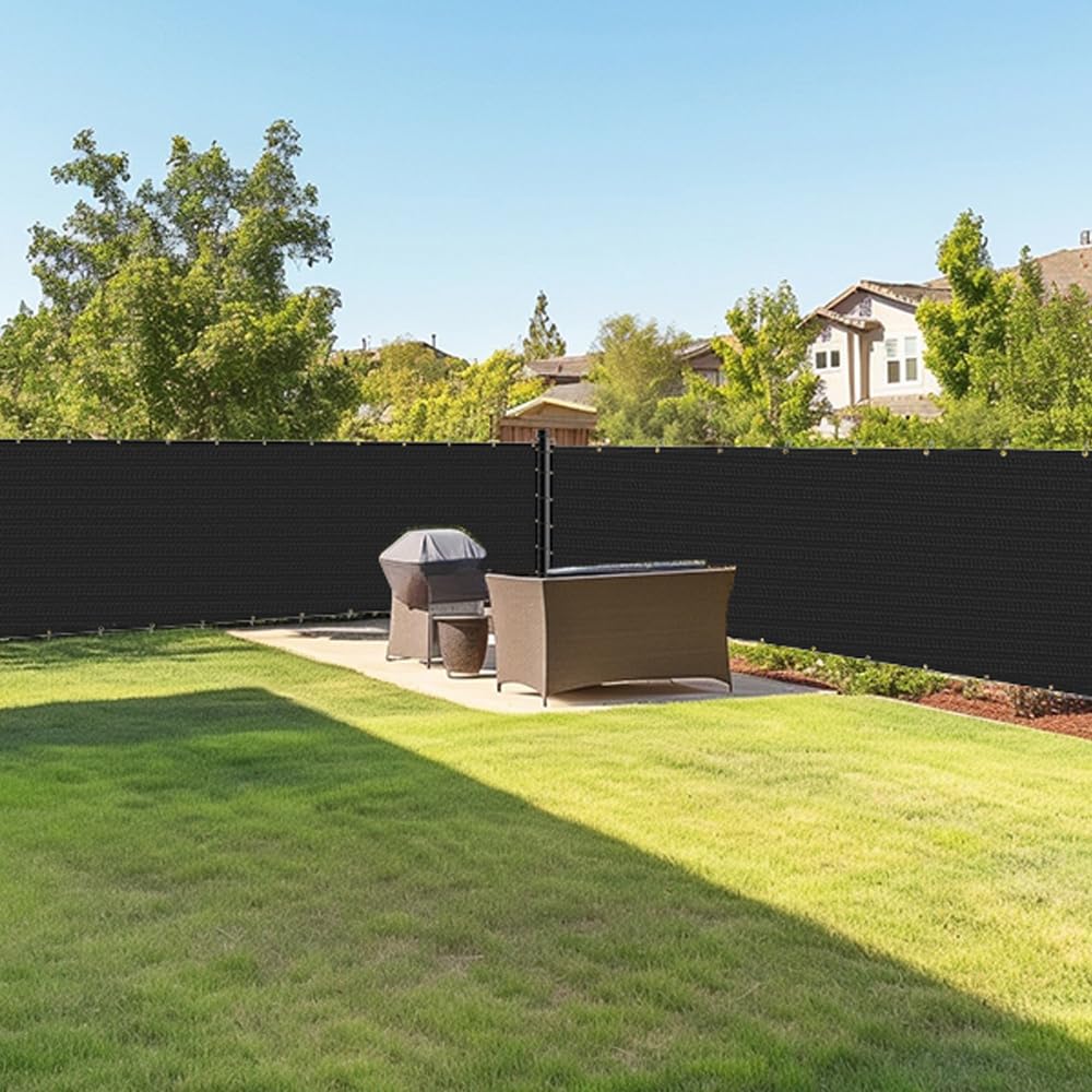 Kesfitt fence cover installation with included zip ties for quick setup