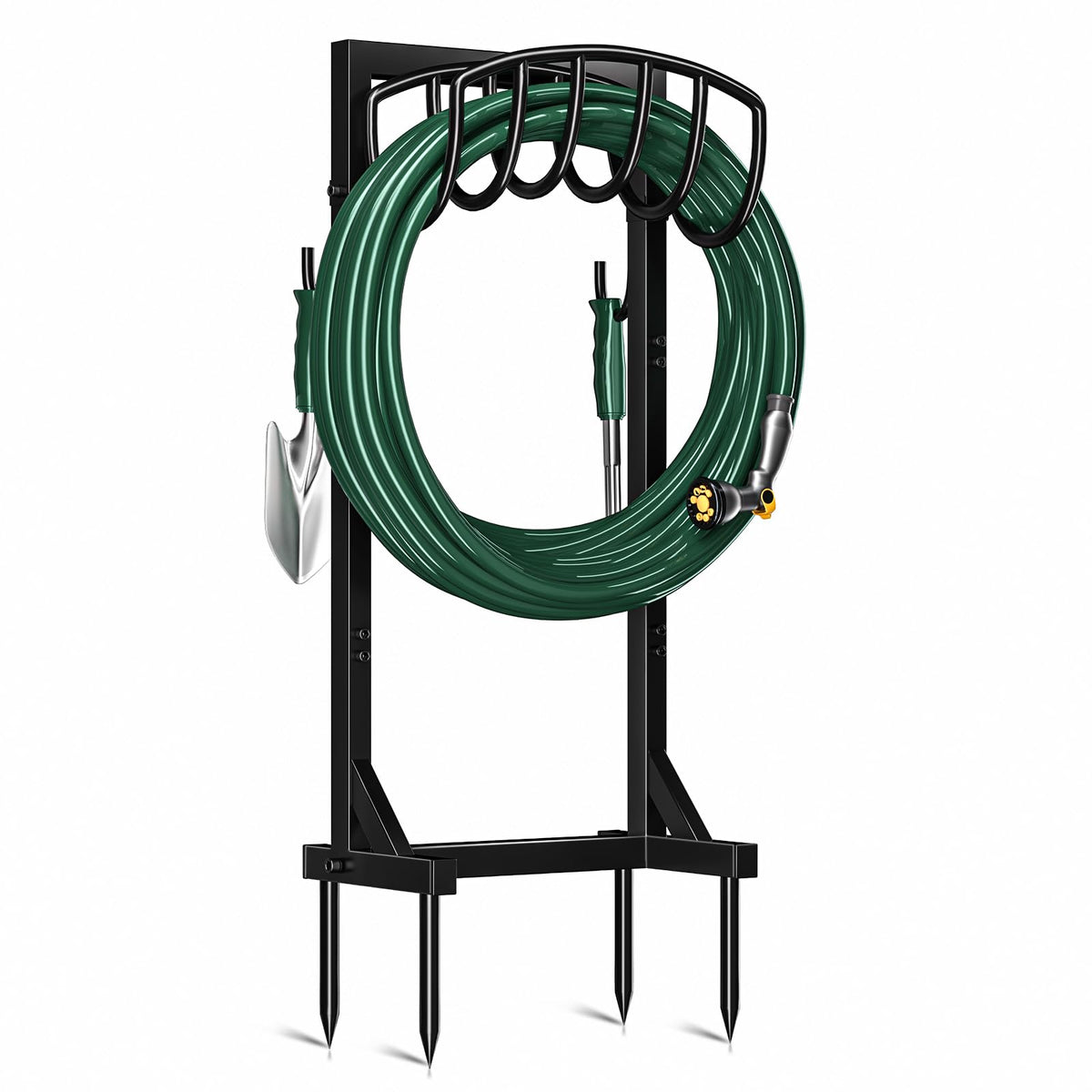 Kesfitt garden hose holder base provides stable, freestanding storage for long hoses.