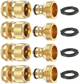 Kesfitt garden hose quick connect 4-set highlights durable brass construction for outdoor use.
