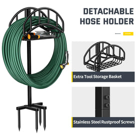 Kesfitt hose holder stand rustproof coating enduring outdoor weather.
