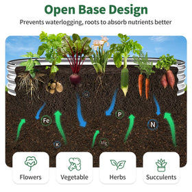 Kesfitt oval shape provides expansive planting area for vegetables and herbs outdoors