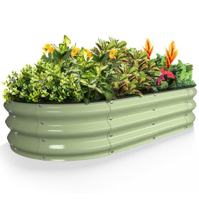 Kesfitt raised garden bed with oval open-bottom design for drainage and root growth