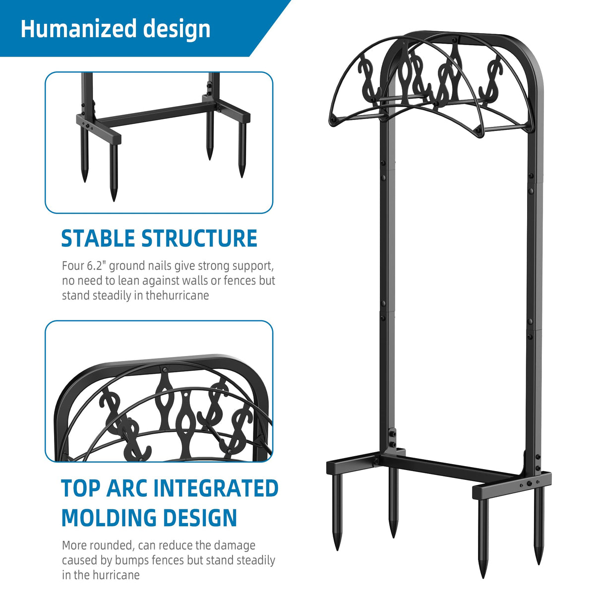 Kesito hose stand top integrated design for enhanced stability.