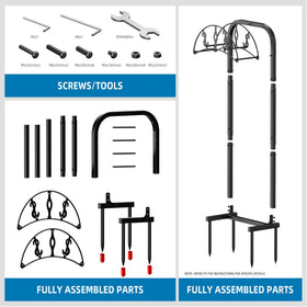 Kesito hose holder with easy assembly and included tools.