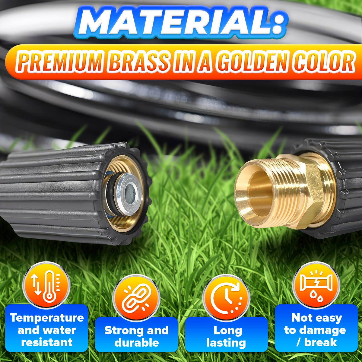 KETAR 4500 PSI quick-connect fits many M22 hoses for strong cleaning power