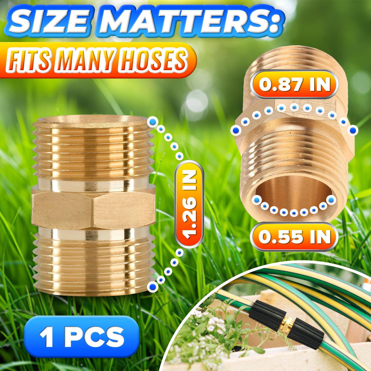 KETAR brass pressure washer hose connector resists corrosion for long-lasting use