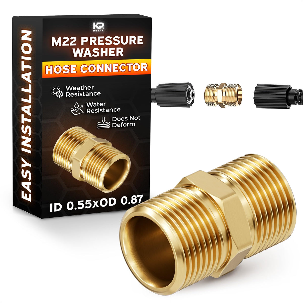 KETAR M22 14mm quick-connect adapter for precise, leak-free connections