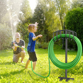 Keten easy-to-move hose holder relocates around the garden.
