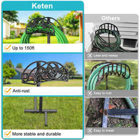 Keten free-standing hose stand for easy outdoor organization