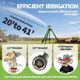 Keten sprinkler offers adjustable spray angle to protect sidewalks and garden beds