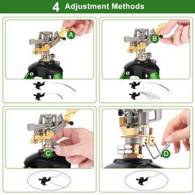 Keten sprinkler compatible with standard 3/4 inch hoses for quick setup