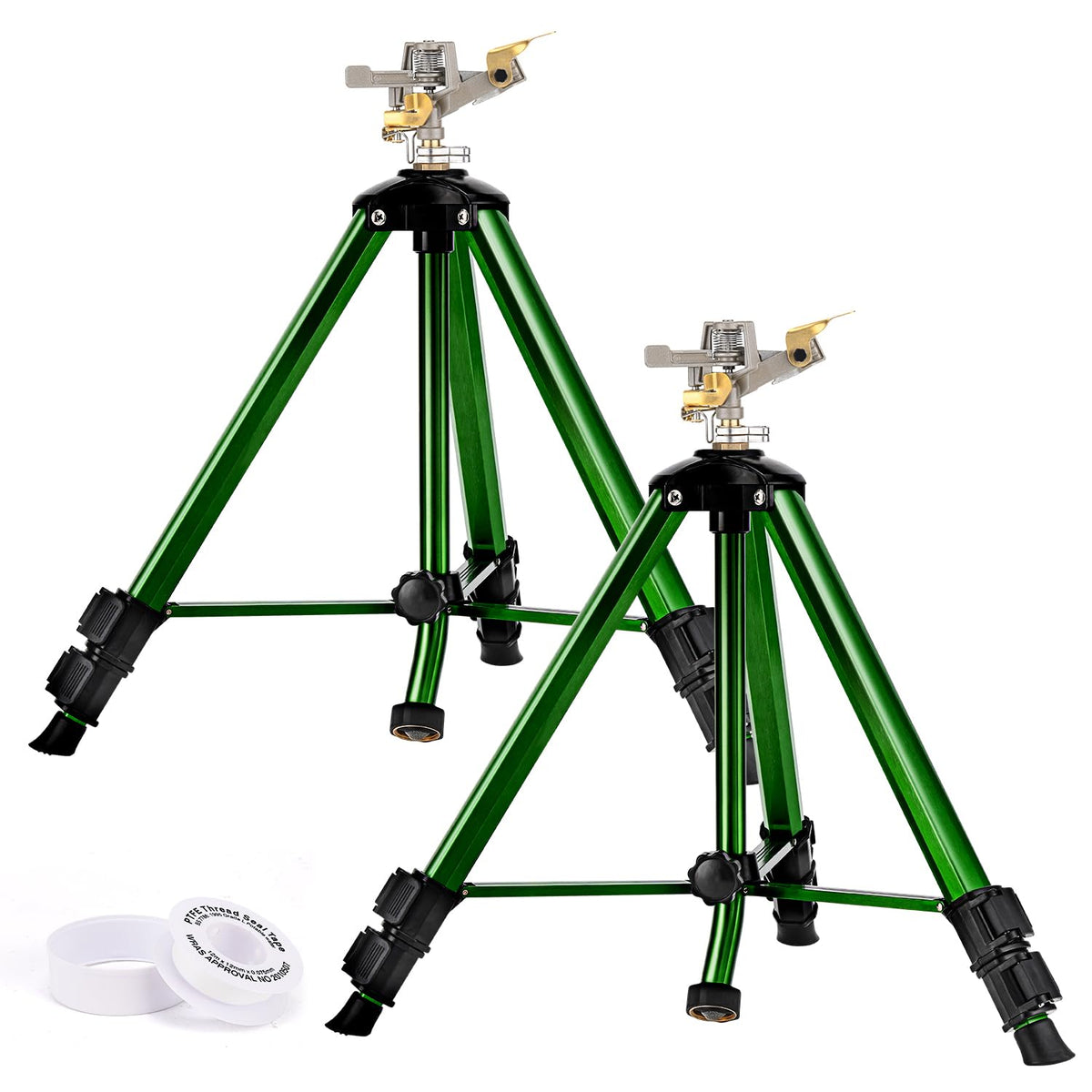 Keten impact sprinkler with tripod base assembly for stable wide-area irrigation