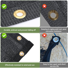 Keten shade cloth corner buckles enable secure mounting