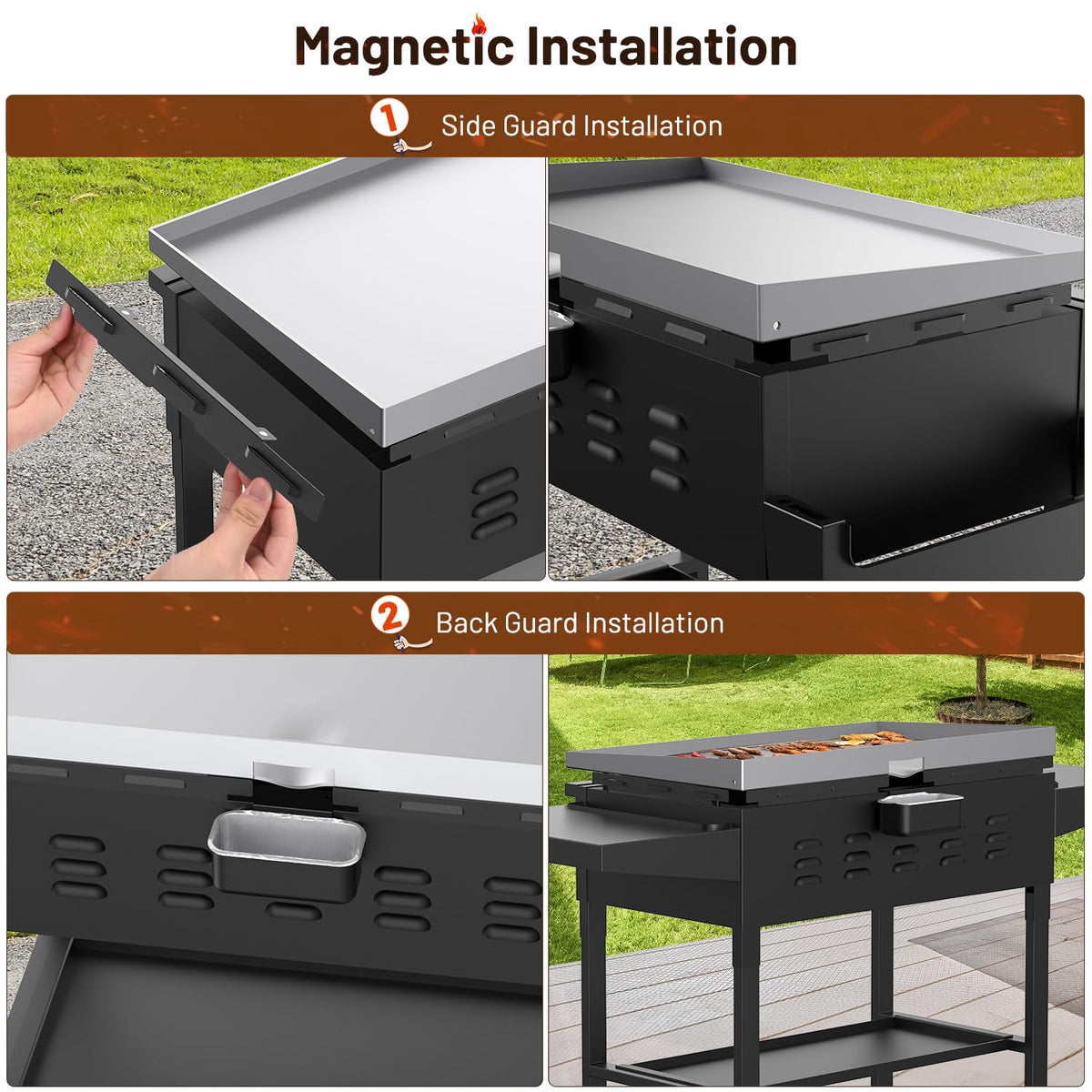 Keten wind guard easy tool-free install snaps in place.