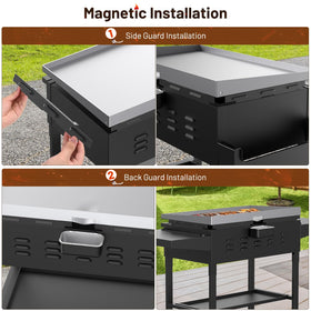 Keten wind guard easy tool-free install snaps in place.
