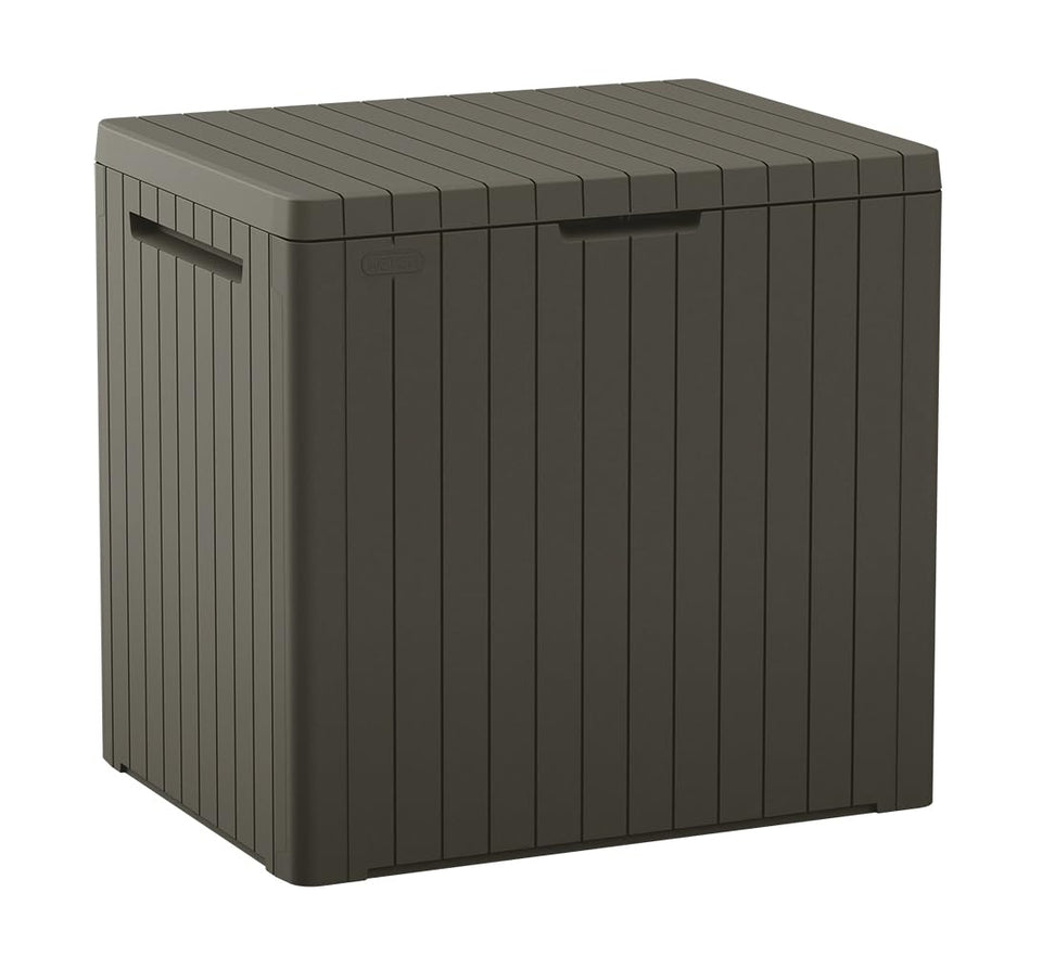 Keter City 30-Gallon box exterior for outdoor storage and organization