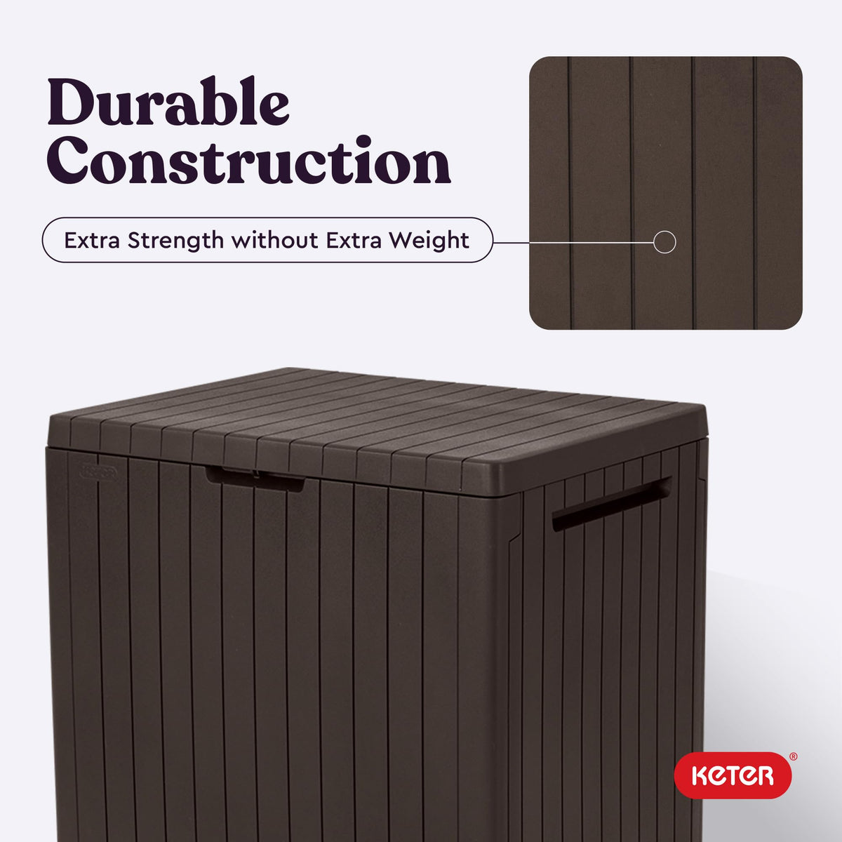 Keter City box easy-assembly design ships in weeks and snaps together