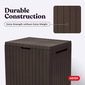 Keter City box easy-assembly design ships in weeks and snaps together