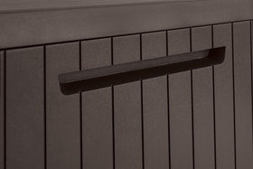 Keter City sturdy plastic resists weather and fading for lasting outdoor use.