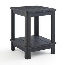 Keter Deluxe Adirondack Side Table graphite outdoor surface for drinks and snacks.