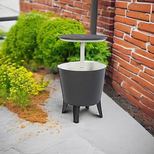 Keter Modern Cool Bar drainage plug simplifies cleanup after outdoor parties.