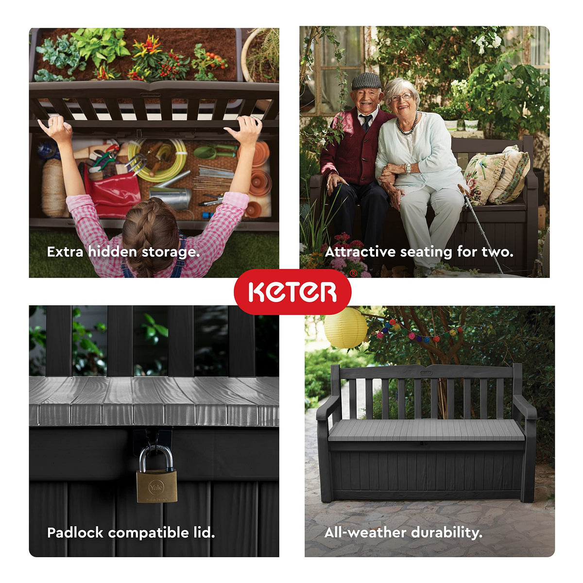 Wood-look texture adds stylish outdoor appeal.
