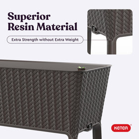 Keter Splendor brown rattan pattern blending with patio décor